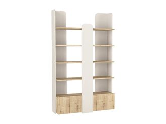 Vente-Unique Libreria 2 Ante E 4 Ripiani Beige E Naturale - Sarioba