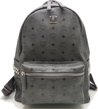 MCM Mcm Gray Coated Canvas Backpack (Pre-Owned)