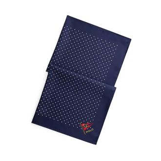 Polo Ralph Lauren Accessoires, Heren, Blauw, ONE Size, Nautisch Polka-dot Zijden Sjaal