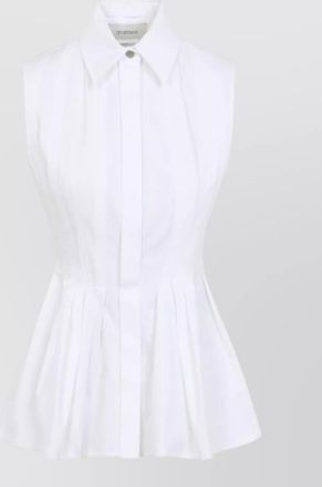 Sportmax cotton sleeveless peplum blouse