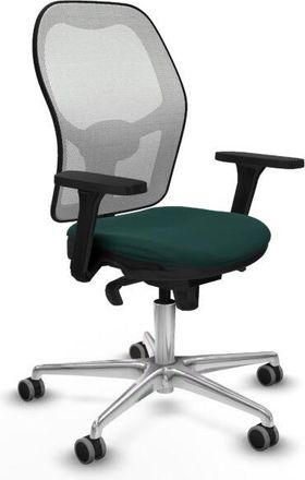 Piqueras y Crespo Piqueras Y Crespo - Jorquera Sincro Malla Blanca Similpiel Verde Botella Brazos 3d Base Aluminio Ruedas 65mm Engomada