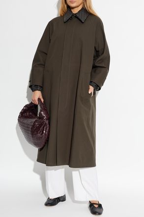 Bottega Veneta Cotton Coat With Belt, Womens, Green