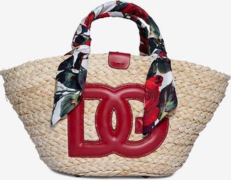 Dolce & Gabbana Flecht-Shopper mit Rosenprint Kendra Small