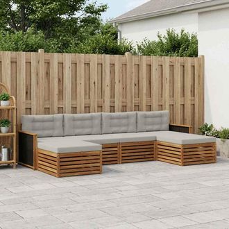 vidaXL Vidaxl Set Di Divani Da Esterno 6 Pz Legno Di Acacia Massello