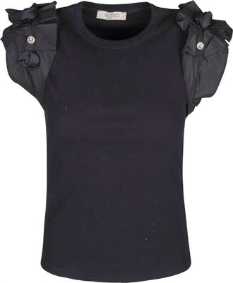 Astrid Womens Knit Top In Black