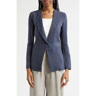 Emporio Armani Techno Crepe Jacket in Navy at Nordstrom, Size 14 Us