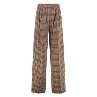 Max Mara Wijde Broeken - Dames - Wijde Broeken - Veelkleurig - 2XS - Katoen - Broeken