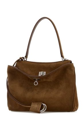 Balenciaga Womens Camel Suede Small Rodeo Handbag T Domesticated Calf Le Borse A Mano