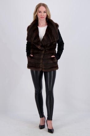 Gorski HORIZONTAL SABLE JACKET WITH LAMB SLEEVES