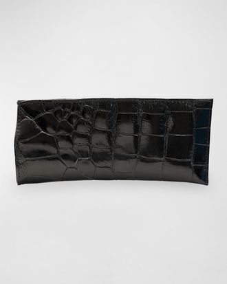 Abas Men & apos;s Glazed Alligator Leather Eyewear Case