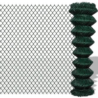 Berkfield Home Chain Link Fence Steel 1, 5x15 m Green