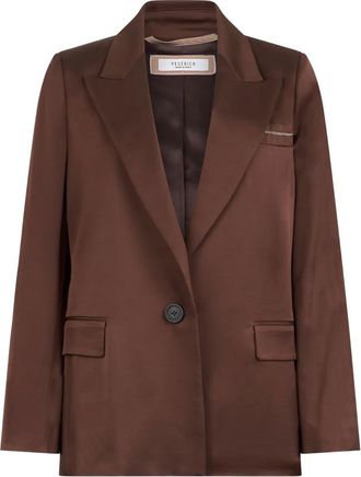 PESERICO satin blazer - Brown