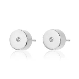 Monica Vinader Sterling Silver Linear Solo Stud Diamond Earrings Diamond