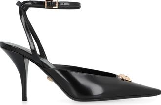 Versace Medusa 95 Slingback Pumps - Dames - Pumps - Zwart - 40 EU - Leer - Schoenen