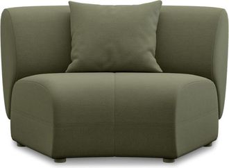 Castlery Auburn Curve Wedge Sofa Customized, Moss Performance Fleece, Spill Resistant, Modular for Sofas, Castlery