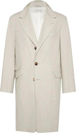 Brunello Cucinelli Cappotto in cashmere con bottoni - Toni neutri