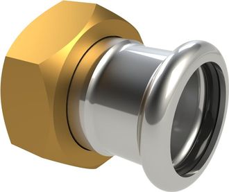 Kemper Kemper Racor Para Prensar Sistema Geberit Mapress Acero Inoxidable, Figura 476 20, De Junta Plana Dn 32 / 35 Mm G 1 1/2 H, 4762003200