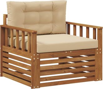 vidaXL Sof&aacute; De Exterior Madera De Acacia S&oacute;lida Y Poli&eacute;ster Vidaxl