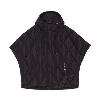 ottod'Ame Puffer Cape - Dames - Jassen - Zwart - Maat: 2XS Poliester