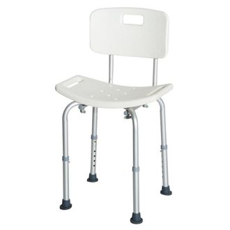 HOMCOM Adjustable Non-Slip Shower and Bath Chair - 55Wx50.6Dx67.5-85.5H cm-Cream White | TJ Hughes