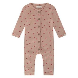 Babyface Heart Print Romper in Dusty Coral at Nordstrom, Size 9M