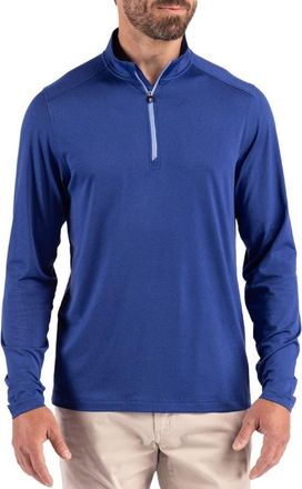 Cutter & Buck Coastline Epic Comfort Half Zip Performance Pullover in Tour Blue at Nordstrom, Size Xxx-Large
