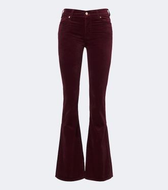 7 For All Mankind Leggy cotton-blend velvet flared pants