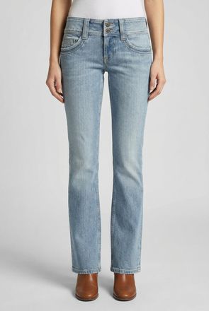 Pepe Jeans London Slim-fit-Jeans PEPE JEANS ICONIC GEN, Damen, Gr. 25, L&auml;nge 32, light blau used, Denim/Jeans, Obermaterial: 99% Baumwolle, 1% Elasthan, slim fit lang, 