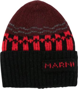 Marni Jacquard Muts - Dames - Hoeden - Veelkleurig - L - Wol - Accessoires