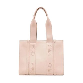 Chloé Tassen, Dames, Roze, ONE Size, Leer, Medium Woody Tote