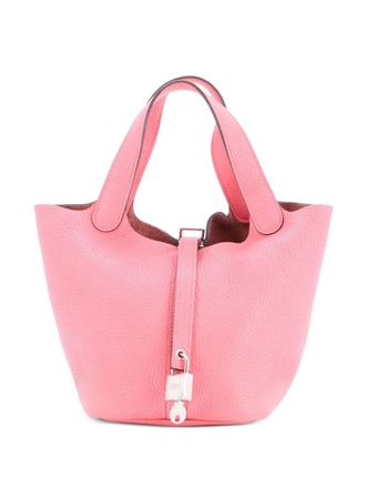 Herm&egrave;s Picotin Lock Bag Clemence PM bucket bag - women - Calf Leather - One Size - Pink