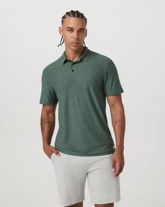 Vuori Clothing Strato Tech Polo | Agate Green Heather | XS, Size Extra Small
