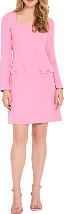 Tahari by ASL Long Sleeve Crepe Sheath Dress in Flamingo at Nordstrom, Size 10