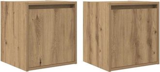vidaXL Vidaxl - Wall-Mounted Bedside Cabinets 2 pcs Artisan Oak 38x34x40 cm