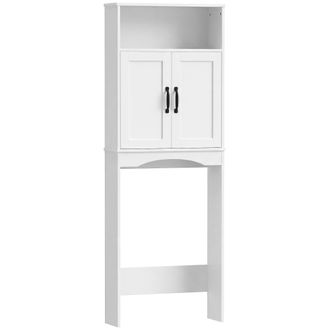HOMCOM Armario sobre inodoro 64x21x173.5 cm blanco