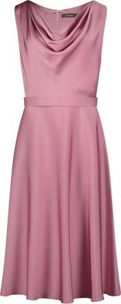 Vera Mont Kleedjes, Dames, Roze, XL, Satijn, Romantische Satijnen Cocktailjurk met Watervalhalslijn