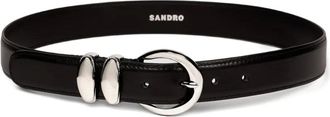 Sandro Cintura in pelle con fibbia metallica - Nero