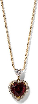Nadri Le Bisou Halo Heart Pendant Necklace in Gold at Nordstrom