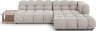BLOOMINGLOFT 4-Sitzer Design Ecksofa Sky mit Beistelltisch auf der linken Seite