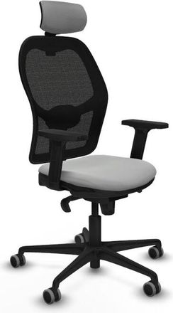 Piqueras y Crespo Jorquera Sincro Malla Negra Similpiel Gris Claro Brazos 2d Base Nailon Cabecero 2d Ruedas 65mm Engomada