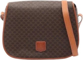 Celine Pre-owned Macadam Coated Canvas Schoudertas - Dames - Vintage Schoudertas - Bruin - ONE Size - Leer - Vintage