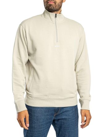 HUGO BOSS Trui Met Kleine Rits, Beige