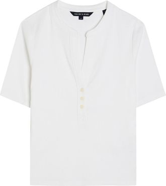Veronica Beard Reubian Ribbed Stretch-cotton top - White - S (UK8-10 / S)