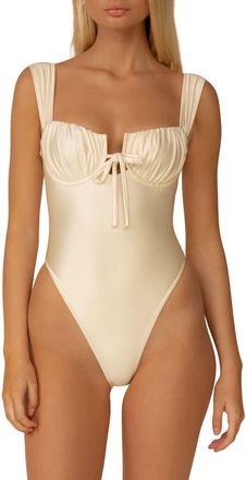 Montce Swim Petal One-Piece Swimsuit in Cream Silkie at Nordstrom, Size X-Large