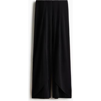 H&M Wide Jersey Trousers in Black at Nordstrom, Size Xx-Large