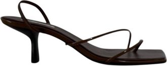 Tony Lama Womens Ruma Mocha Patent Leather Sandals In Black