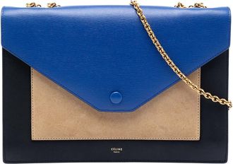 Celine Pre-owned Celine Large Tricolor Calfskin and Suede Pocket Envelope Flap on Chain Ladies UX4RLMNPU0BNAMJS