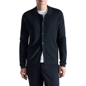 Mango Fine Knit Comfort Stretch Cardigan in Navy at Nordstrom, Size Xx-Large