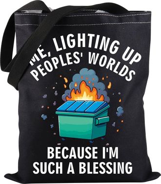 Generic Dumpster Fire Tote Bag Me Lighting Up Peoples Worlds Tote Bag Emotional Dumpster Fire Gift (Me Lighting Up TOTE)
