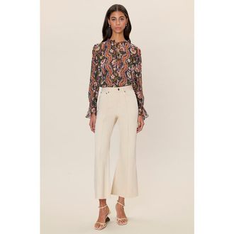 Rebecca Taylor Remi Stretch Kick Flare in Ecru at Nordstrom, Size 12